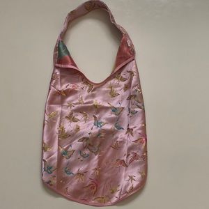 Pink satin butterfly backless halter top